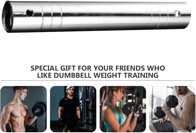 BESPORTBLE Dumbbell Connecting Rod Strength Training Barbells Dumbbell Bar Barbell Accessories for Fitness Training (Silver 60cm)