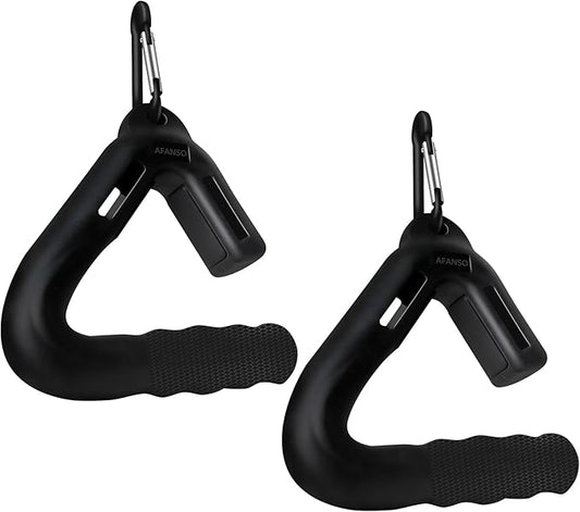 AFANSO Pull Up Handles, Non-Slip Grip Handles Attachment for Pull-Up Bars, Barbells and Resistance Bands, LAT Pull Down Machine Attachment, Cable Machine Handles Used in Gym Workouts