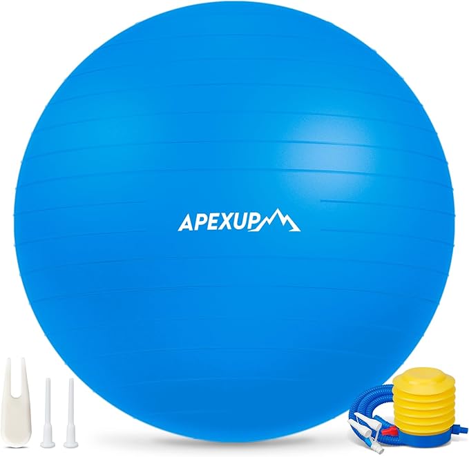 APEXUP Yoga Ball Exercise Ball, Pilates Ball, Anti Slip Stability Ball, Heavy Duty Gym Ball for Fitness, Balance, Core Workout, Physical Therapy