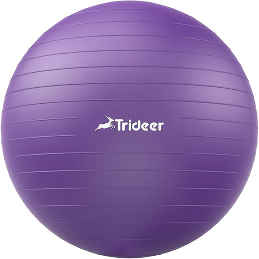 Trideer Yoga Ball Exercise Ball for Working Out, 5 Sizes Gym Ball, Birthing Ball for Pregnancy, Swiss Ball for Physical Therapy, Balance, Stability, Fitness, Office Ball Chair, Quick Pump Included