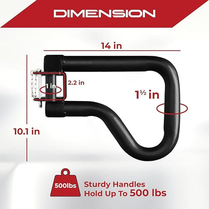 Yes4All Attachments Capacity 1000 LBS for 2x2" Tube, 1" Hole Power Cage including J-Hook, Spotter Arm, Dip Bar for Squat Rack