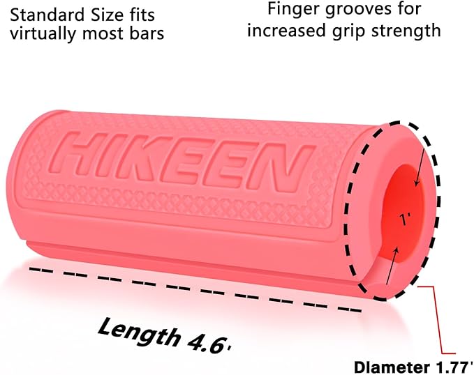 Hikeen Thick Bar Dumbbell Grips,Non Slip Hard Rubber Barbell Grips,Grips for Weight Lifting, Muscle Building-1.77", 2.25" & 2.75" Outer Diameter