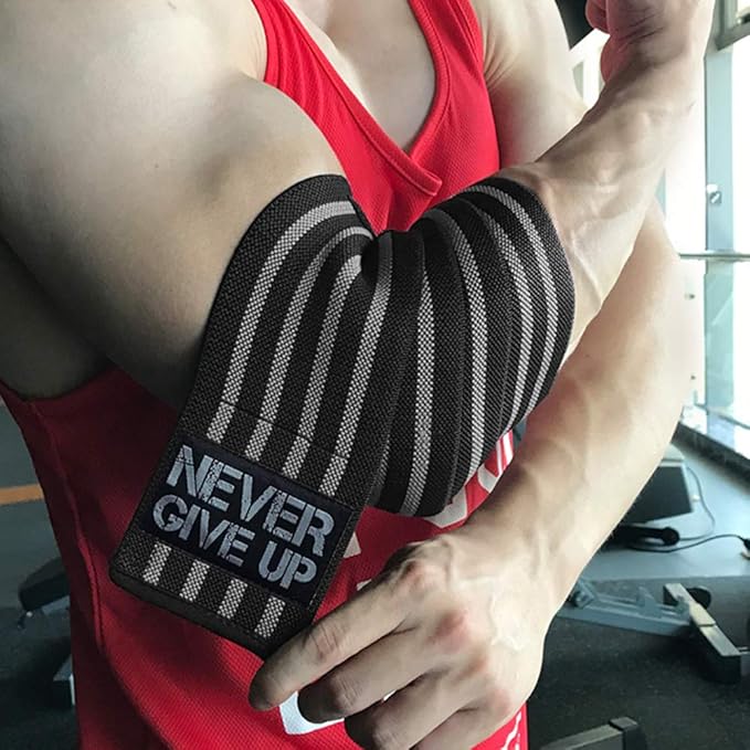 Professional Elbow Wrist Wraps 40" Elastic Elbow Support for Weightlifting Workout Bodybuilding Gym Fitness