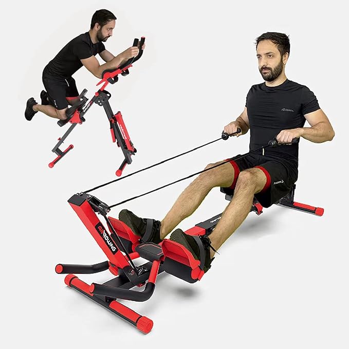 3-in-1 Foldable Rowing and Ab Machine with LCD