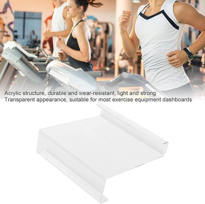 Treadmill Tablet Hanger, Universal Treadmill Book Holder Exercise Bike Reading Stand Acrylic Book Holder Clear Stand for Treadmill, Elliptical, Rower and Spin Bike, Holds Tablet, Books, Magazine