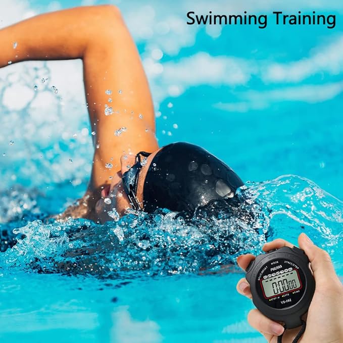 Sports Stopwatch Timer Single Lap Split Digital Stopwatch for Coaches Swimming Running Sport Training Stopwatch, Yellow