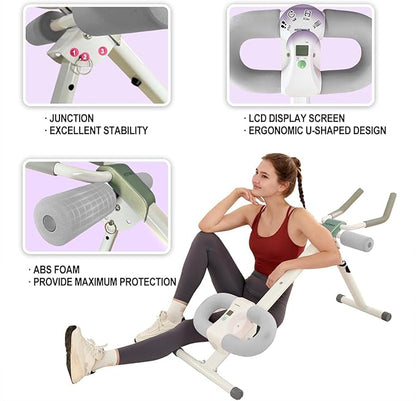 Ab Workout Equipment Abdominal Trainer, Adjustable Ab Machine at Home Gym, Foldable Abdominal Exercise Machine, Core & Ab Trainer Machine for Stomach Workout with LCD Monitor