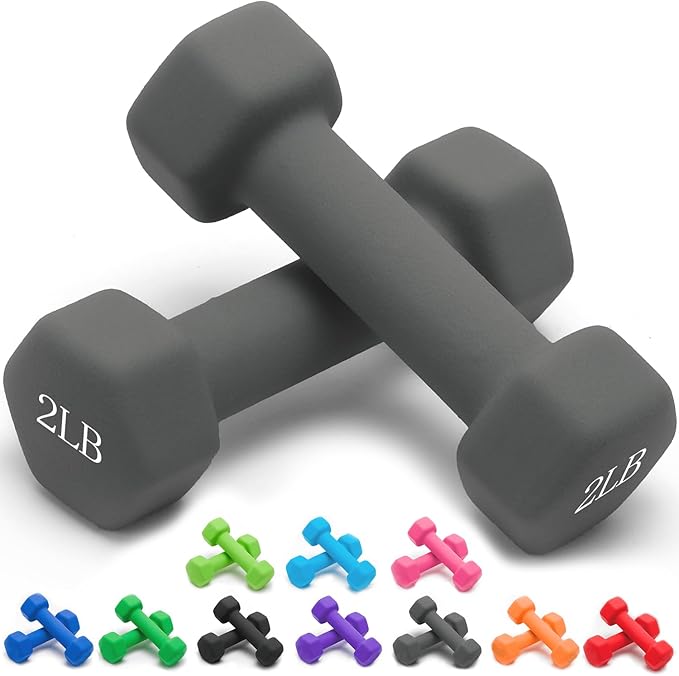 Portzon 10 Colors Options Compatible with Set of 2 Neoprene Dumbbell,1-15 LB, Anti-Slip, Anti-roll, Hex Shape