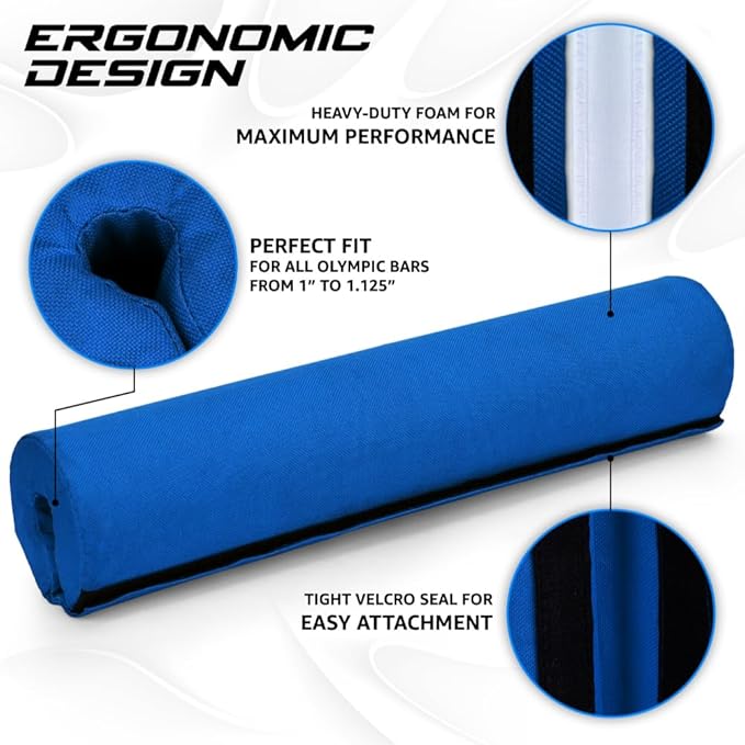 Yes4All Barbell Thick Foam Nylon Pad, Neck Shoulder Protective Pad For Lunges, Squats And Hip Thrust Fit Standard Olympic Bar