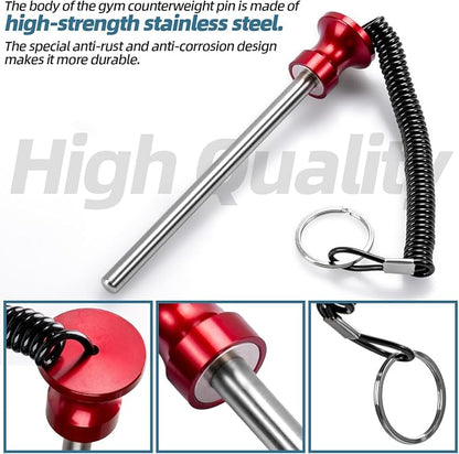 Magnetic Weight Stack Pin, Universal Gym Weight Pin Insert with Pull Rope Strength Training Equipment for Commercial Gym or Home Health Club Grade Steel Heavy Duty Gym Accessories