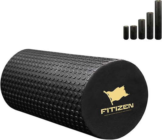 Foam Roller – High-Density Foam Muscle Roller – Textured Foam Rollers for Muscle Massage, Stretching, Pilates, Yoga – 12-inch (FITIZEN Small, 30 cm x 15 cm)