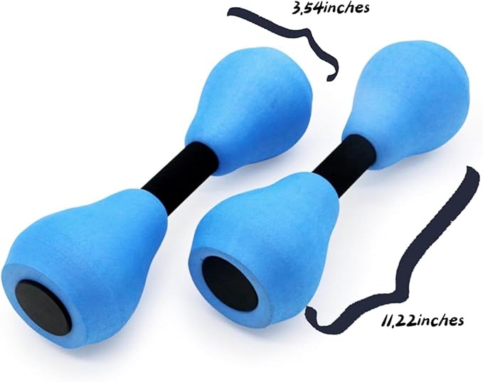 2Pcs Water Fitness Dumbbells, DIY Water Aerobics Foam Dumbbells, Adults, Kids, Women Weight Loss Water Fitness Equipment, Blue, ZRNFC132