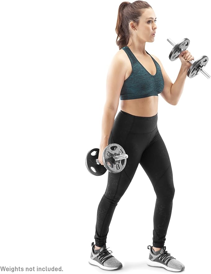 Marcy 14” Adjustable Chrome Threaded Dumbbell Handles for Standard Weight Plates with 1” Diameter Center TDH-14.1