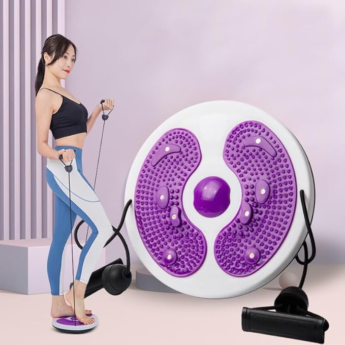 Ab Twist Waist Disc Board,Adjustable Waist Trainer Twisting Disc with Handles,Waist Slimming Balance Rotating Disc with Massage Foot Sole for Slimming Waist Arms Hips and Thighs