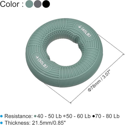 uxcell Hand Grip Strengtheners, 40-50/50-60/70-80Lb Silicone Grip Strength Training for Rock Climbing, 1 Set