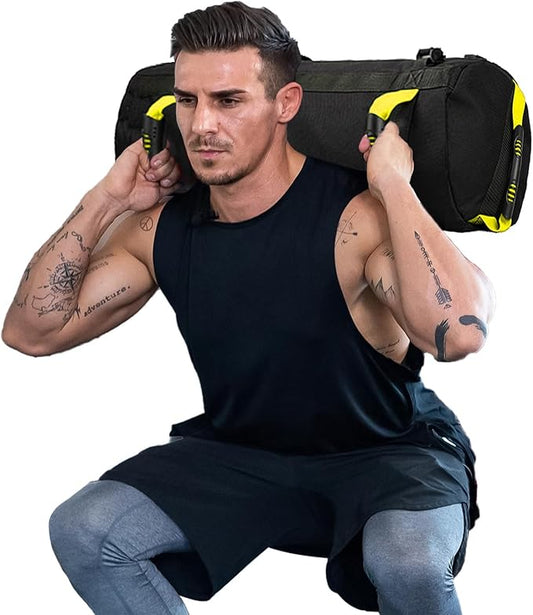 Taeku Fitness Sandbag, Heavy Duty Workout Sand Bag with Handles Weighted Slam Bag with 3 Unfilled Bags for Strength Powerlifting Exercise