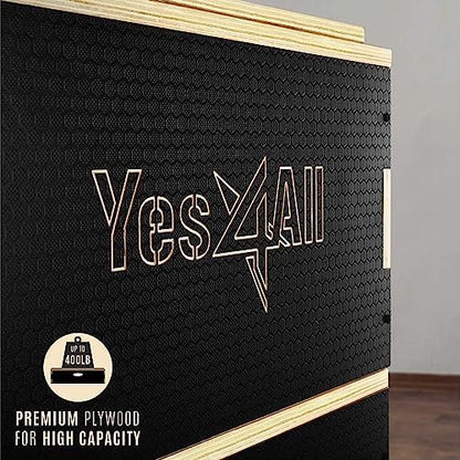 Yes4All Stackable Wood Plyo Box/Plyometric Box, Perfect For Jumping Exercise, Available In 5 Sizes (4", 6", 8", 12", 16")