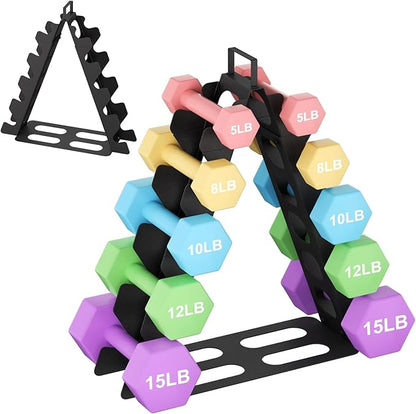 Dumbbell Rack, A-Frame Metal Dumbbell Holder with Handle, Multilevel Weight Storage Organizer for Dumbbells, Tree Shape Compact Weight Rack/Holder, Perfect for Child/Women Home Gym