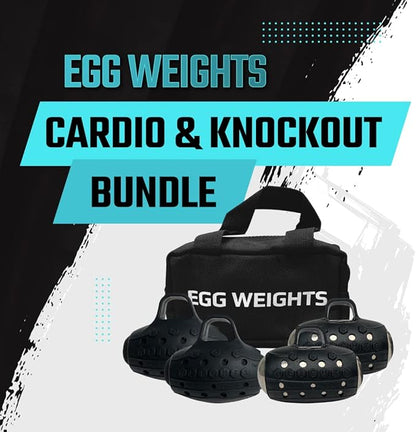 Egg Weights 6.0 lb Cardio Knockout Bundle: 2 Pairs of Hand Dumbbells (4.0 lb Knockout Set and a 2.0 lb Cardio Set) Handheld Free Weights for Kickboxing, Shadow Boxing, Yoga + Free E-Book Workout Guide