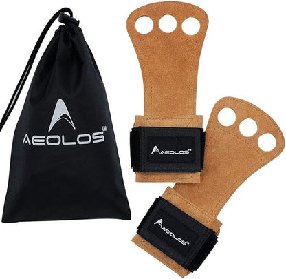 AEOLOS Leather Gymnastics Hand Grips-Great for Gymnastics,Pull up,Weight Lifting,Kettlebells and Cross Training