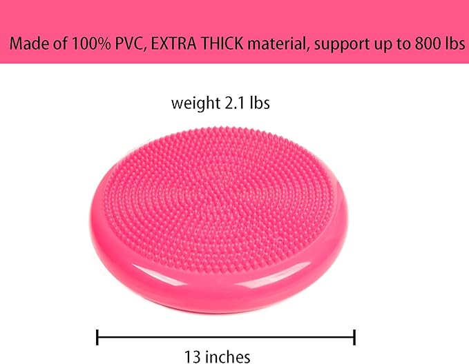 3-Pack Wiggle Seat Wobble Cushion with Pump, Stability Balance Disc for Core Strengthening, Exercise and Therapy, for Adults & Kids (8 Color)