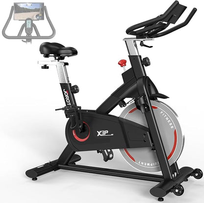 JOROTO Exercise Bike - Stationary Bikes for Home with Magnetic Resistance Heavy Flywheel Indoor bike with Silent Belt Drive Indoor Cycling Bike 350 LBS - 2023 Newest Version