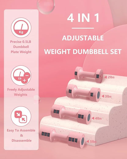 Build Strength and Tone Muscles with our fitness equipment weights Dumbbell Sets of 2 | Suitable for Beginners and Women Non Slip, Anti Roll, Hex Shaped Hand Weights PINK