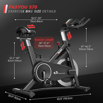 PASYOU Exercise Bike Stationary Bike Indoor Cycling Bike Ultra-Silent Stationary Bikes for Home Magnetic Exercise Bikes for Home Indoor Bike with LCD Monitor iPad Holder Cycle Bikes for Exercise