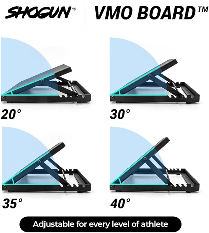 Shogun Slant Board for Squats - Premium Steel VMO Board for Calves Knees Toes & Ankles - Improve Posture with Stretching - Standing Slant Board - Adjustable Fitness Equipment - Calf Stretcher Workout