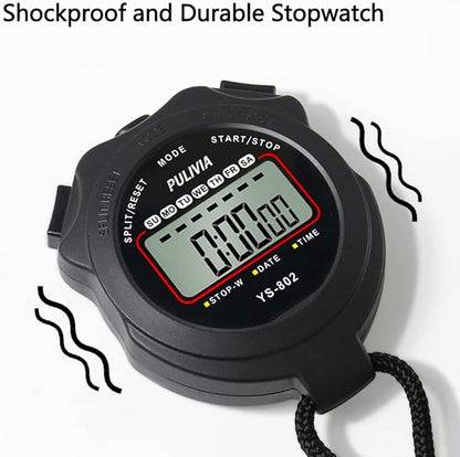 Sports Stopwatch Timer Single Lap Split Digital Stopwatch for Coaches Swimming Running Sport Training Stopwatch, Yellow