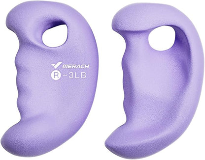 MERACH Ergonomic Dumbbell Set, Small Hand Weights for Women Men at Home Gym, Neoprene Dumbbell Set, Anti-Slip, Anti-Rolling, 3 lb/4 lb/5 lb dumbbells set of 2