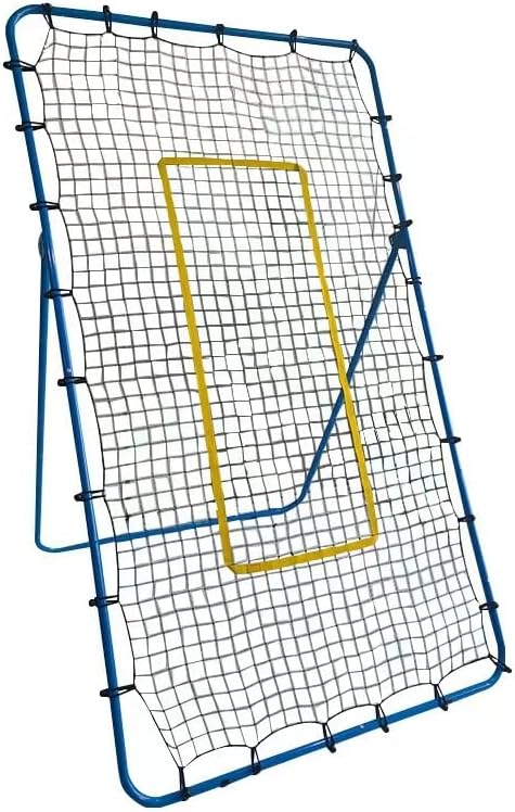 Adjustable Volleyball Rebounder Net 4x7ft, Training Equipment with Angle Customization for Practicing Volleys, Spike and Bumps, Improve Skills. Sturdy frame and strong rebound.