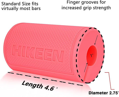 Hikeen Thick Bar Dumbbell Grips,Non Slip Hard Rubber Barbell Grips,Grips for Weight Lifting, Muscle Building-1.77", 2.25" & 2.75" Outer Diameter