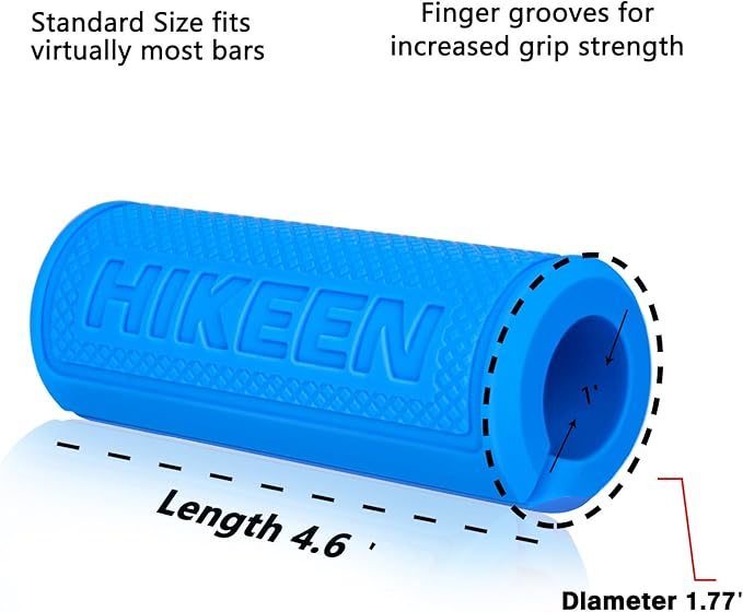 Hikeen Thick Bar Dumbbell Grips,Non Slip Hard Rubber Barbell Grips,Grips for Weight Lifting, Muscle Building-1.77", 2.25" & 2.75" Outer Diameter