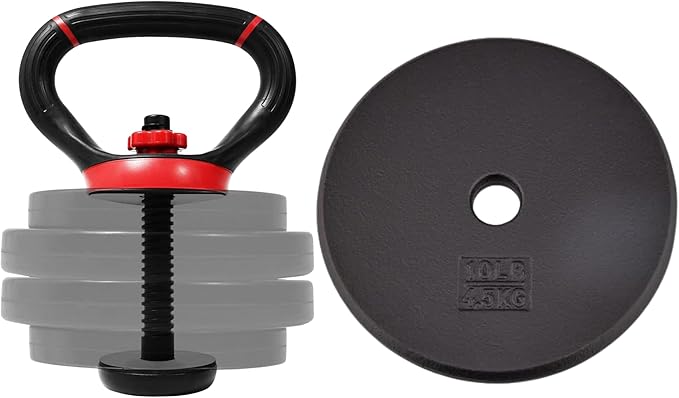 Yes4All Adjustable Kettlebell Handle for Weight Plates, Dumbbell Converter for Strength Training Kettlebells, Home Gym