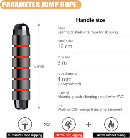 Redify Jump Rope,Jump Ropes for Fitness for Women Men and Kids,Speed Jumping Rope for Workout with Ball Bearings,Adjustable Skipping Rope for Exercise&Slim Body at Home School Gym