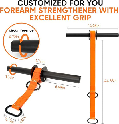 Forearm Strengthener and Wrist Roller, 43.3 inch Or 51.2 inch Ultra Strong Nylon Webbing, Forearm Exerciser with Quick Locking Mechanism, Ideal for Hand, Wrist and Forearm Strength Training