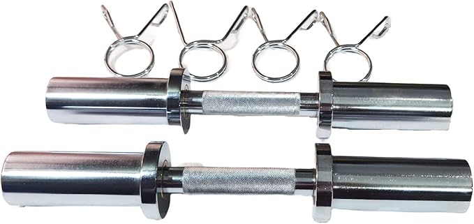 Dumbbell Handles with 2 Pairs of collars clips, Olympic Loadable Dumbbell Bars, 16 Inch Dumbbell Bars for Home Gym, Weightlifting, Strength Training, Bodybuilding, Fitness