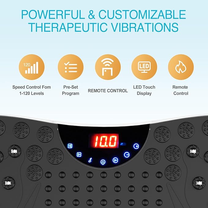 Vibration Plate Exercise Machine Whole Body Workout Vibrate Fitness Platform Lymphatic Drainage Machine for Weight Loss Shaping Toning Wellness Home Gyms Workout for Women Men