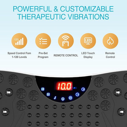 Vibration Plate Exercise Machine Whole Body Workout Vibrate Fitness Platform Lymphatic Drainage Machine for Weight Loss Shaping Toning Wellness Home Gyms Workout for Women Men