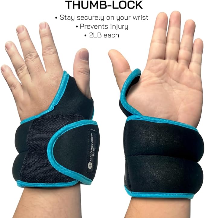 Pair of Wrist Weights With Hole for Thumb, Great for Running & All Kind of Cardio Exercises