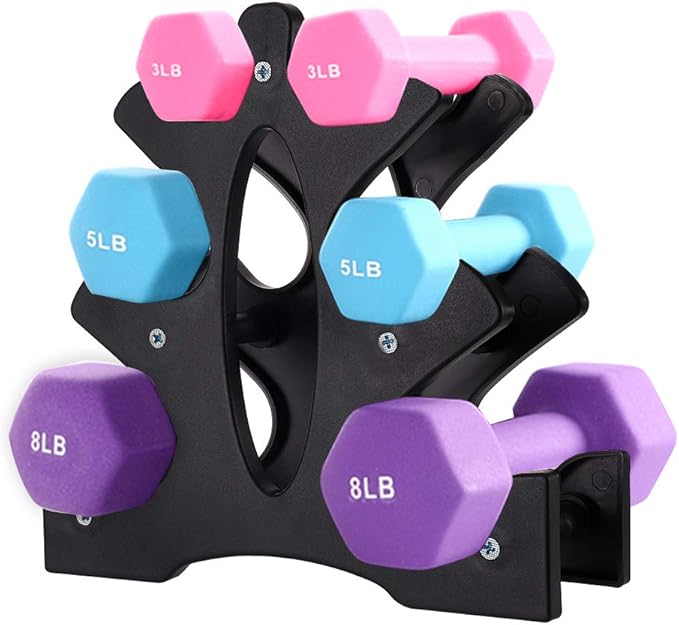 1 Pack Dumbbell Rack Stand-3 Tier Weight Rack for Dumbbells,Plastic Dumbbell Stand A Frame Triangle Small Weight Storage Shelves,Holds 1-32 LBs (Without Dumbbells)