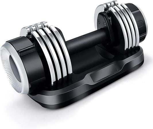 Adjustable Dumbbell, 5-25 lbs Single Dumbbell w/Anti-Slip Handle, 8 Weight 5-in-1 Dumbbell (FH10051UC)