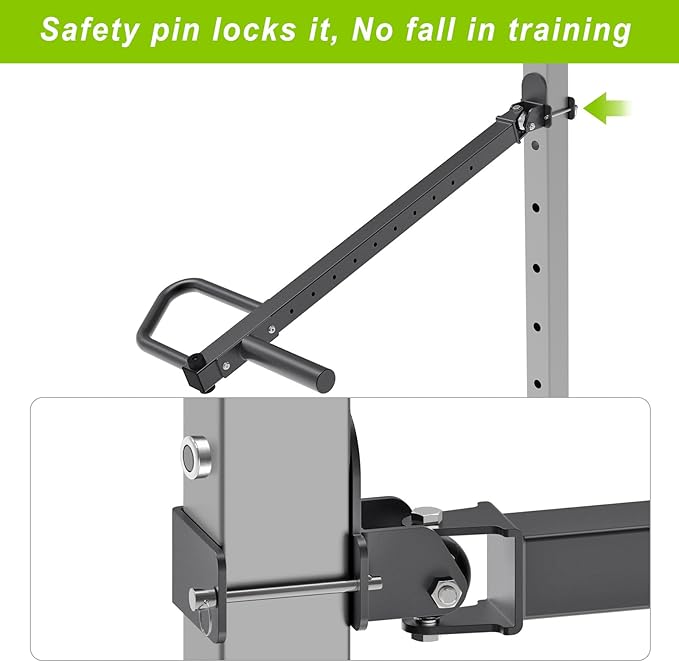 SELEWARE Heavy Duty Adjustable Jammer Arms Lever Arms - 600 lbs Capacity, Alloy Steel, Fits 2'' x 2'' and 3'' x 3'' Power Racks with 5/8" or 1" Holes, Home Gym Strength Training, Compatible with 2" Olympic Plates