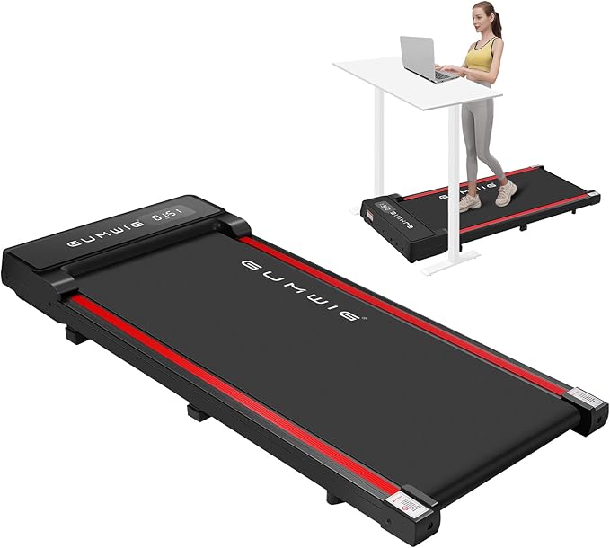 Under Desk Walking Pad, Compact Treadmill for Home Office Exercise Equipment, Portable Jogging Pads Machine with LED Display and Remote Control，300LBS Large Capacity and Wider Running Belt