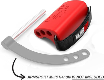 UltraGrip - Grip Attachment for ARMSPORT Multi Handle,Forearm & Fingers Trainer,Wrist Trainer,Fitness Exercise Workout Grip,Arm Strength Exerciser, Best Way to Get Big & Strong Forearms, Red