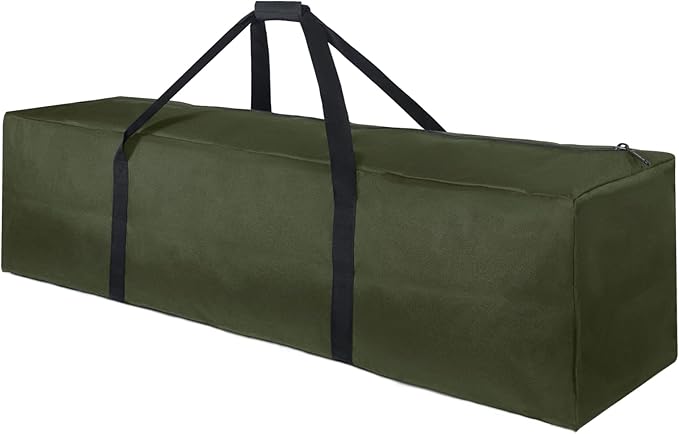 TOPDesign 1-Pack 46 Inch Extra Large Zippered Duffel Bag for Travel Camping Sports Equipment Storage, Waterproof Foldable Luggage Bag with Padded Handles (Green)