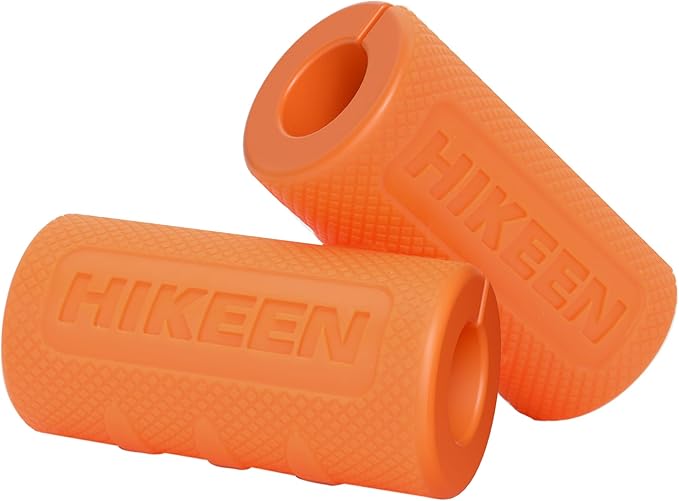 Hikeen Thick Bar Dumbbell Grips,Non Slip Hard Rubber Barbell Grips,Grips for Weight Lifting, Muscle Building-2" Outer Diameter