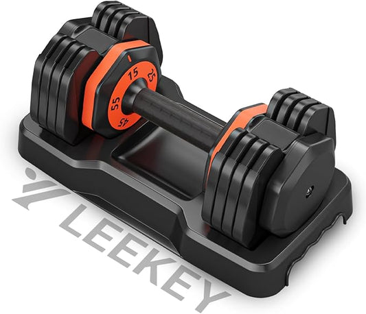 LEEKEY Adjustable Dumbbells Set, Dumbbells with Anti-Slip Handle for Exercise & Fitness Fast Adjust Weight, Innovative Workout Equipment