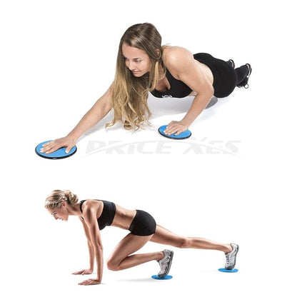 2 x Dual Sided Gliding Discs Exercise Sliders Core Sliders Fitness Ultimate Trainer Gym Home Abdominal & Total Full Body Workout Equipment on ALL surfaces Slide & Glide Exercises (Red, Circle)